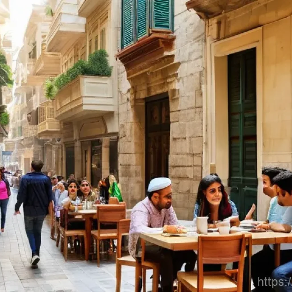 레바논의 주요 국제 관계  미국 프랑스 등 - **A Vibrant Franco-Lebanese Cultural Blend:**
    "A bustling, sunlit street scene in a historic are...
